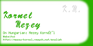 kornel mezey business card